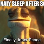 Finally, inner peace HD | YOU FINALY SLEEP AFTER SCHOOL | image tagged in finally inner peace hd | made w/ Imgflip meme maker