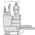 Global economics are stupid | THE ENTIRE ECONOMY; DEMAND FOR A PIECE OF GREEN PAPER | image tagged in complex structure supported by a tiny part - xkcd | made w/ Imgflip meme maker