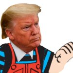 Donald Trump as Dennis the Menace pointing