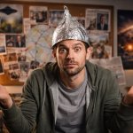 Tin foil hat conspiracy theory guy
