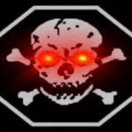 Laughing Skull laser eyes GIF Template