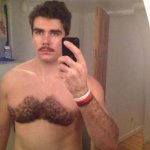 Manly moustache chest