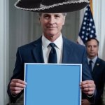 Greasy Gavin holding sign