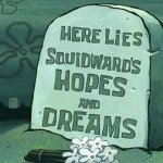 Squidward Grave GIF Template