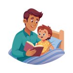 Dad reading bedtime story