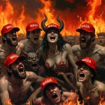 MAGA burning in Hell Satan
