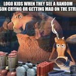 I haven't understood why the obsession with crying or crashouts | LOGO KIDS WHEN THEY SEE A RANDOM PERSON CRYING OR GETTING MAD ON THE STREETS | image tagged in open season,logo community,logo kids,first day on the internet kid,hey internet | made w/ Imgflip meme maker