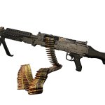 FN M240 Bravo Machine Gun with Ammo Belt