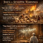 2. Jesus — Synoptic Warnings A. Temple & City Destruction Prophe