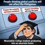 Two Buttons meme about how global conflicts can still affect the