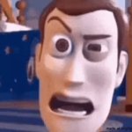 Woody doing a staring contest meme