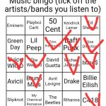 Music bingo | image tagged in music bingo | made w/ Imgflip meme maker