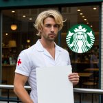 Fat Lame Fastlane Male Nurse blonde wig Starbucks