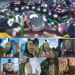 The Steam Team Laugh at Kabuto getting removed | image tagged in the steam team laugh at what,thomas the tank engine,deviantart,crossover,pbs kids,pbs | made w/ Imgflip meme maker