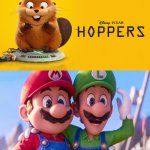 Mario and Luigi (The Super Mario Bros. Movie) Loves Hoppers (2026) | image tagged in super mario,illumination,disney,pixar,hoppers,memes | made w/ Imgflip meme maker