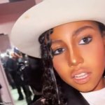 North West wearing Michael Jackson's hat | image tagged in north west,michael jackson,king of pop,kanye west,singer | made w/ Imgflip meme maker