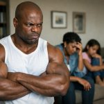 Muscular African Man mad at his family