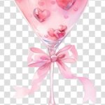 Pink heart cocktail template