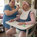 Cringe Diaper Adultbaby #diaper #baby #porridge #feed