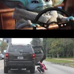 Baby Yoda Driving