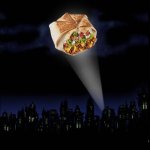 No Bat Man only Crunchwrap | image tagged in bat signal | made w/ Imgflip meme maker