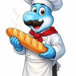 Light blue yoshi chef