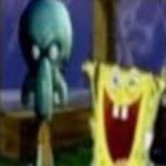 Angry squidward, happy spongebob