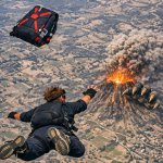 Man skydiving (AI GENERATED)