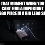 Submitted GIFs must have a title. Think of something clever! | THAT MOMENT WHEN YOU CANT FIND A IMPORTANT LEGO PIECE IN A BIG LEGO SET | image tagged in gifs,gifss | made w/ Imgflip video-to-gif maker