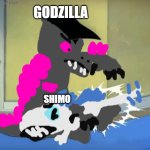 This probably happened after the final fight off camera | GODZILLA; SHIMO | image tagged in spanking tom | made w/ Imgflip meme maker