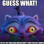 Derpy and Sussie | GUESS WHAT! IF YOU PLAY EYE OF THE TIGER AND WATCH DERPY TIGER YOU GET SOMETHING FUNNY! | image tagged in kpop demon hunters | made w/ Imgflip meme maker