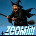 Hillary witch zoom on her broom