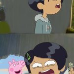 Marcy tells off Peppa pig for five mintues | For five minute, i am not Peppa pig?. Pig is trash; For five minute!!! | image tagged in marcy tells off who for five mintues,deviantart,amphibia,peppa pig,disney,nick jr | made w/ Imgflip meme maker