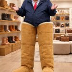 Trump guessed wrong on the shoe size. boots uggs