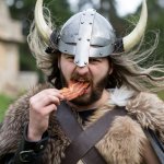 viking eating bacon