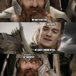 AI artists be like: | AI “ARTISTS”:; MY ART’S BETTER. ARTISTS:; AT LEAST I DRAW AT ALL. AI “ARTISTS”:; HUH?! | image tagged in lotr - i never thought i'd die meme | made w/ Imgflip meme maker