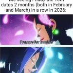 Another Friday the 13th 2026 | Me seeing Friday the 13th dates 2 months (both in February and March) in a row in 2026: | image tagged in prepare for trouble and make it double,friday the 13th,memes,blank white template,2026,double | made w/ Imgflip meme maker