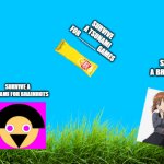 anime girl getting chased by chip bag meme