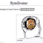 Instead of brain there is Crunchwrap | CRUNCHWRAP | image tagged in instead of brain there is x | made w/ Imgflip meme maker