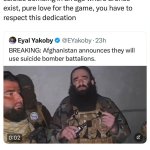 Suicide bombing pure love for the game