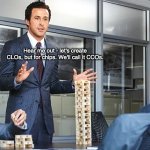 Collateralised Chip Obligations (CCOs) | Hear me out - let's create CLOs, but for chips. We'll call it CCOs. | image tagged in big short jenga blocks scene | made w/ Imgflip meme maker