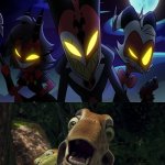 Blitzo and his friends Scares At Bridget and Larry | image tagged in who scares at bridget and larry,deviantart,helluva boss,hazbin hotel,ripoff,vivziepop | made w/ Imgflip meme maker