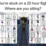 Neptunia Characters | 1; 2; 7; 8; 3; 4; 9; 11; 10; 5; 12; 6 | image tagged in you're stuck on a 20 hour flight | made w/ Imgflip meme maker