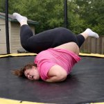 fat woman backflip fail