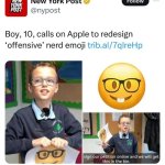Kid -> nerd emoji meme