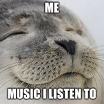 Music | ME; MUSIC I LISTEN TO | image tagged in memes,satisfied seal | made w/ Imgflip meme maker
