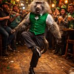 Baboon Irish dancing