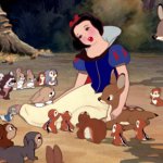 Snow White talking to animals