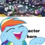 Rainbow dash laughing at Kabuto getting removed | image tagged in who is laughing at kabuto getting removed,deviantart,disney,pixar,mlp,hasbro | made w/ Imgflip meme maker