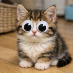 Kitten with Googly eyes template